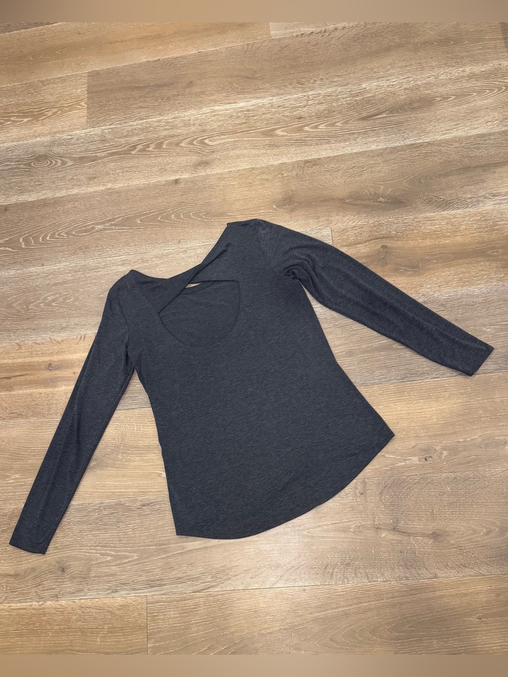 Athleta Charcoal Long Sleeve Twist Back Tee